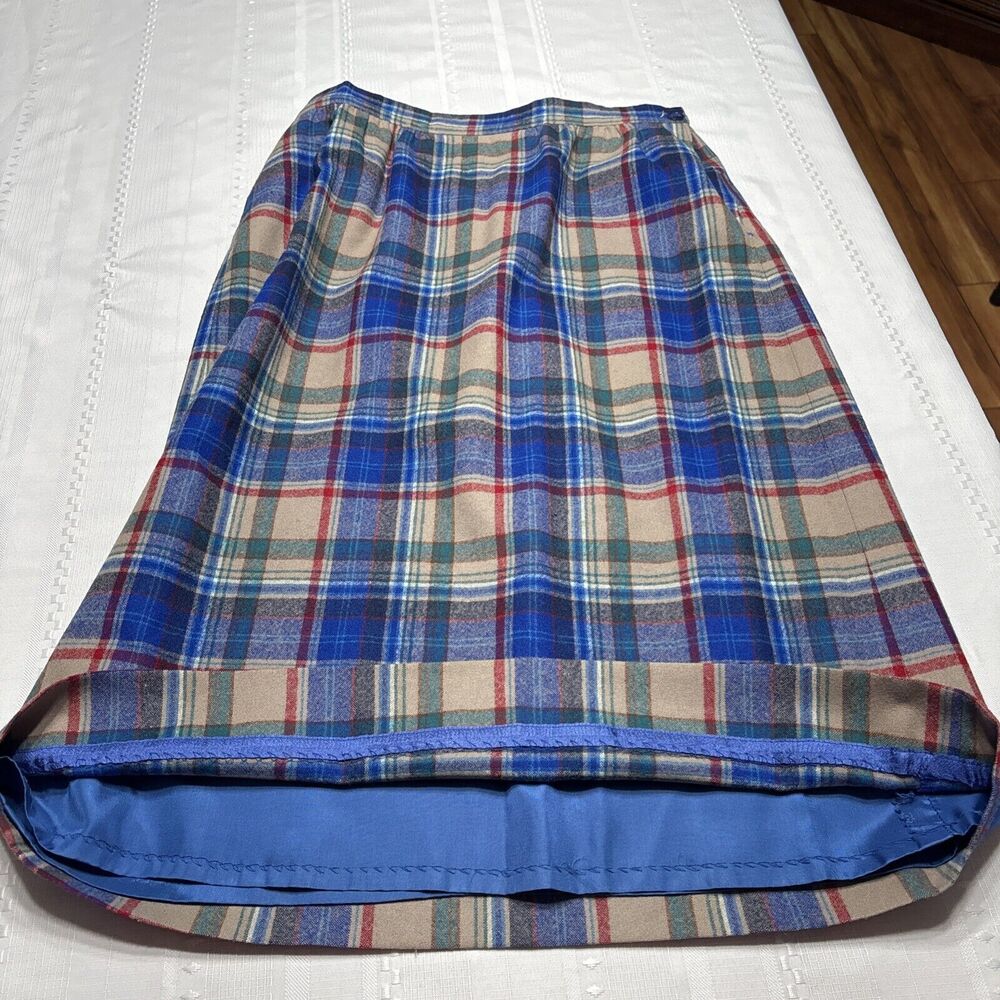 Vintage Pendleton 14 Skirt 100% Wool - Lined- Plaid Made In USA Womens - Picture 7 of 9